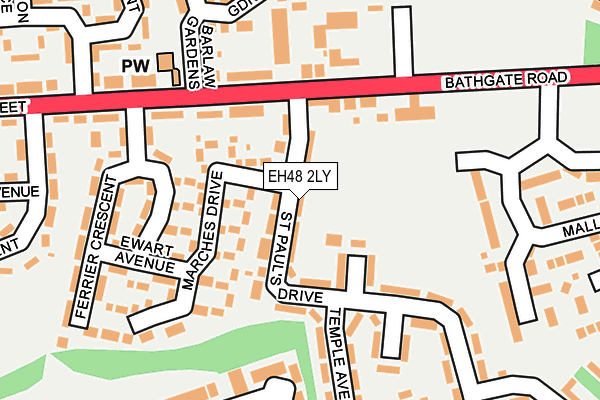 EH48 2LY map - OS OpenMap – Local (Ordnance Survey)