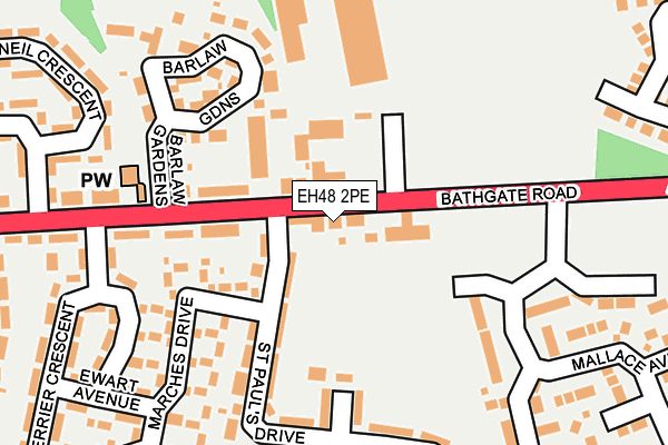 EH48 2PE map - OS OpenMap – Local (Ordnance Survey)