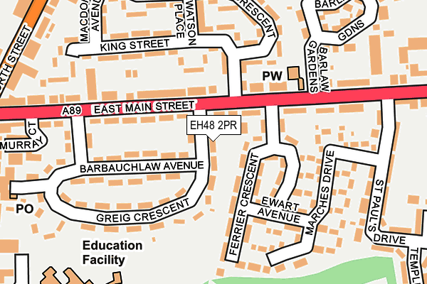 EH48 2PR map - OS OpenMap – Local (Ordnance Survey)