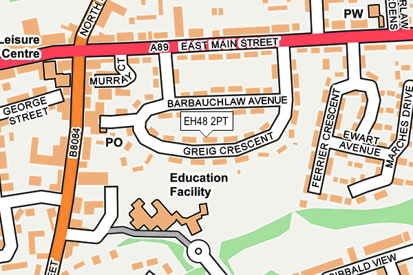 EH48 2PT map - OS OpenMap – Local (Ordnance Survey)