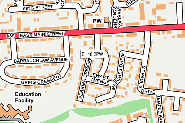 EH48 2PW map - OS OpenMap – Local (Ordnance Survey)