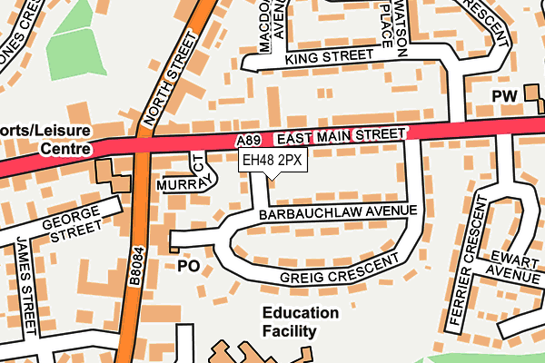 EH48 2PX map - OS OpenMap – Local (Ordnance Survey)