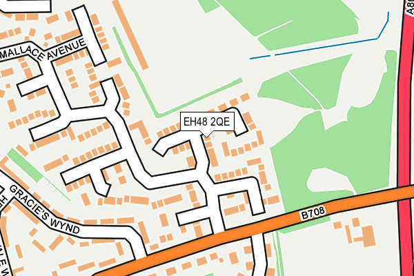 EH48 2QE map - OS OpenMap – Local (Ordnance Survey)