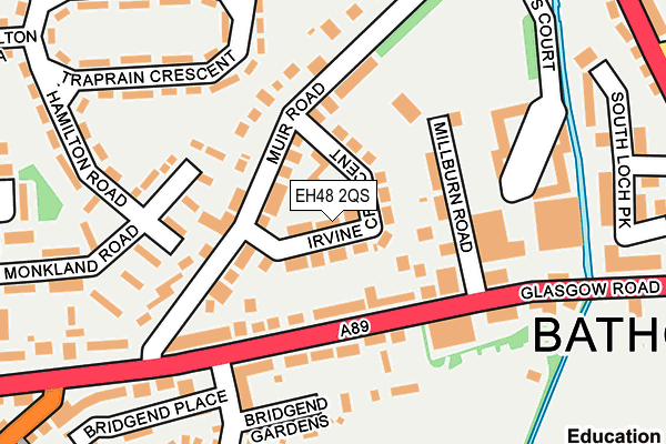 EH48 2QS map - OS OpenMap – Local (Ordnance Survey)