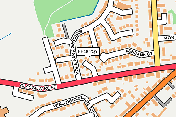 EH48 2QY map - OS OpenMap – Local (Ordnance Survey)