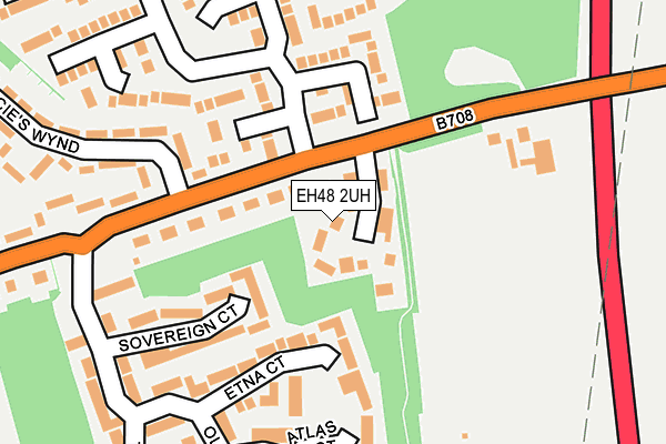 EH48 2UH map - OS OpenMap – Local (Ordnance Survey)