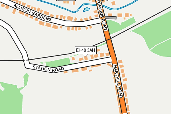 EH48 3AH map - OS OpenMap – Local (Ordnance Survey)