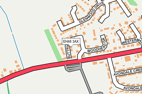 EH48 3AX map - OS OpenMap – Local (Ordnance Survey)