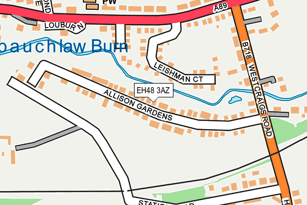 EH48 3AZ map - OS OpenMap – Local (Ordnance Survey)