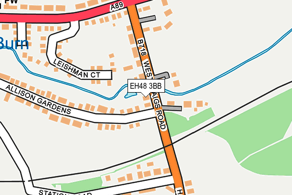 EH48 3BB map - OS OpenMap – Local (Ordnance Survey)