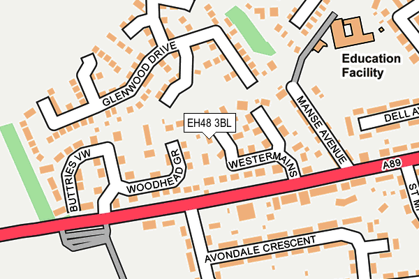 EH48 3BL map - OS OpenMap – Local (Ordnance Survey)