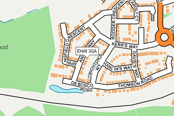 EH48 3GA map - OS OpenMap – Local (Ordnance Survey)