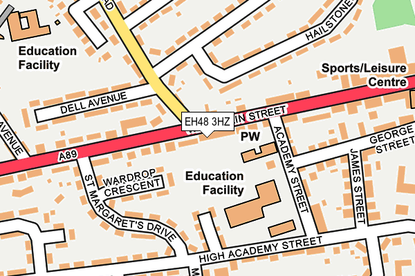 EH48 3HZ map - OS OpenMap – Local (Ordnance Survey)