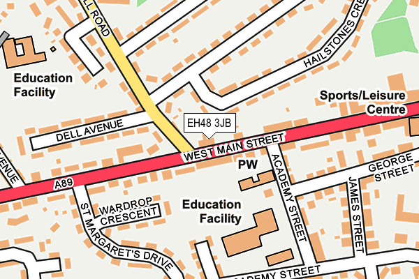 EH48 3JB map - OS OpenMap – Local (Ordnance Survey)