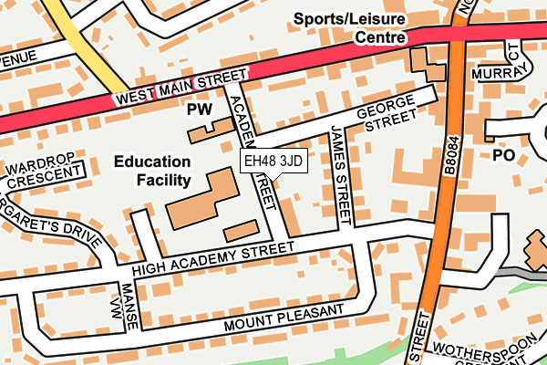 EH48 3JD map - OS OpenMap – Local (Ordnance Survey)
