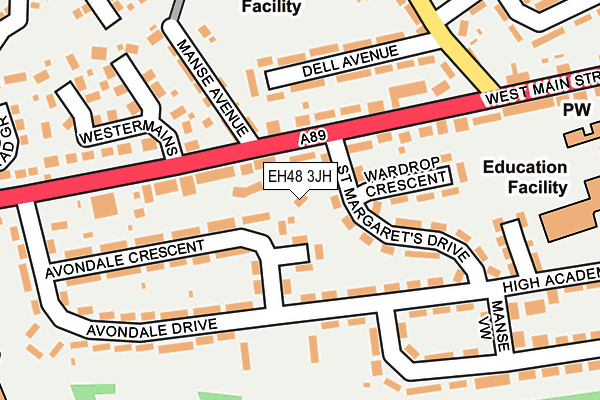 EH48 3JH map - OS OpenMap – Local (Ordnance Survey)