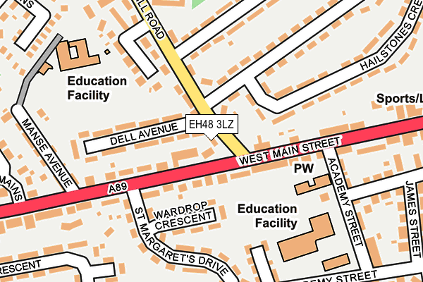 EH48 3LZ map - OS OpenMap – Local (Ordnance Survey)