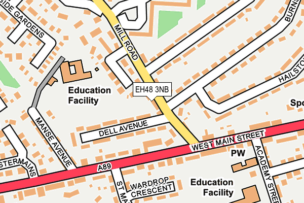 EH48 3NB map - OS OpenMap – Local (Ordnance Survey)