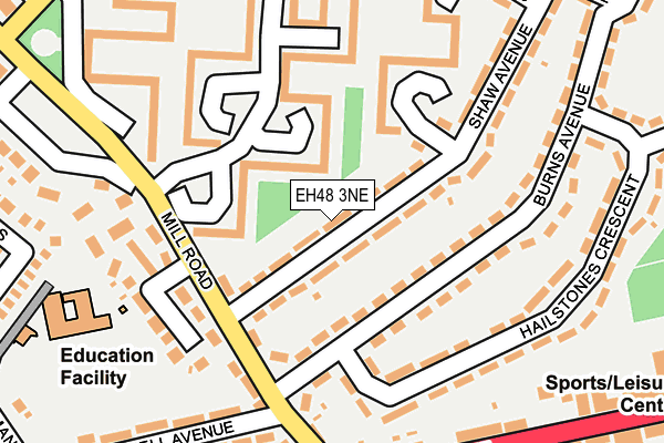 EH48 3NE map - OS OpenMap – Local (Ordnance Survey)
