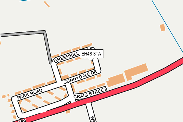 EH48 3TA map - OS OpenMap – Local (Ordnance Survey)