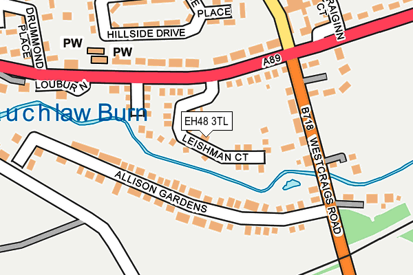 EH48 3TL map - OS OpenMap – Local (Ordnance Survey)