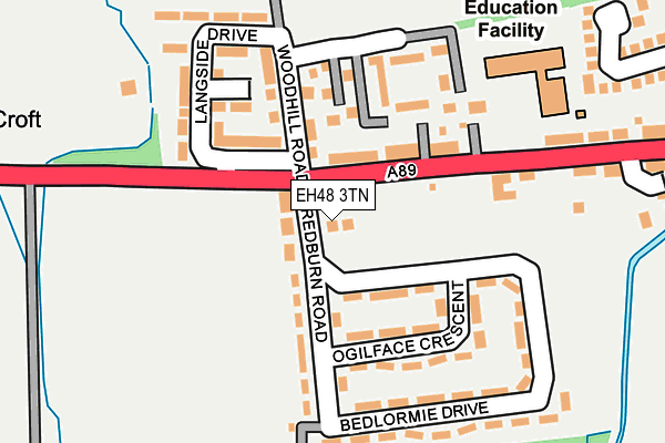 EH48 3TN map - OS OpenMap – Local (Ordnance Survey)