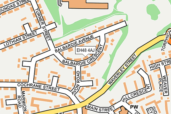 EH48 4AJ map - OS OpenMap – Local (Ordnance Survey)