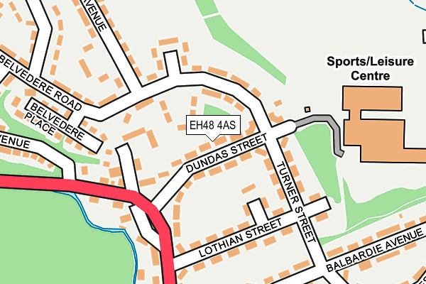EH48 4AS map - OS OpenMap – Local (Ordnance Survey)