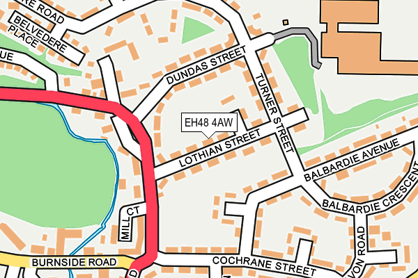 EH48 4AW map - OS OpenMap – Local (Ordnance Survey)