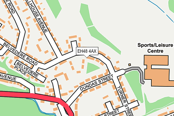EH48 4AX map - OS OpenMap – Local (Ordnance Survey)