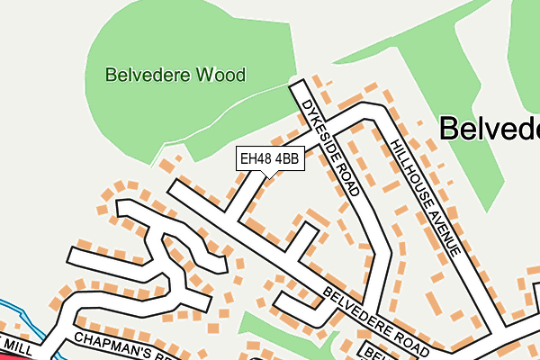 EH48 4BB map - OS OpenMap – Local (Ordnance Survey)