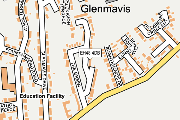 EH48 4DB map - OS OpenMap – Local (Ordnance Survey)