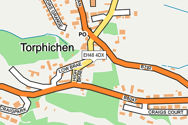 EH48 4DX map - OS OpenMap – Local (Ordnance Survey)