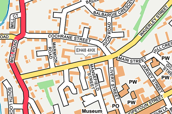 EH48 4HX map - OS OpenMap – Local (Ordnance Survey)