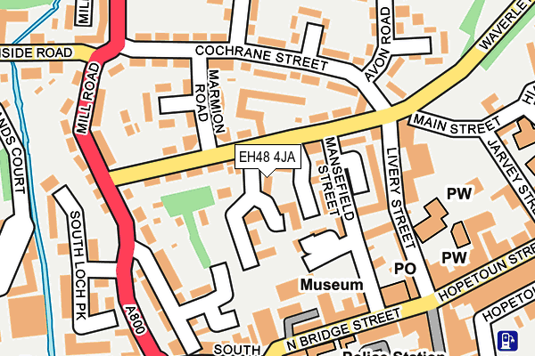 EH48 4JA map - OS OpenMap – Local (Ordnance Survey)