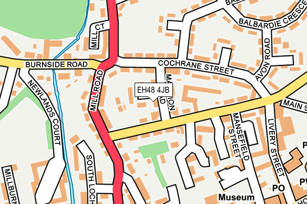 EH48 4JB map - OS OpenMap – Local (Ordnance Survey)