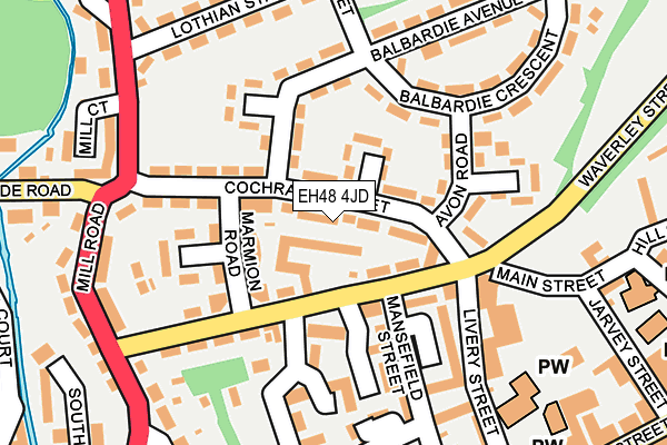 EH48 4JD map - OS OpenMap – Local (Ordnance Survey)