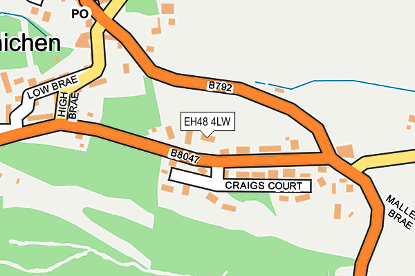 EH48 4LW map - OS OpenMap – Local (Ordnance Survey)