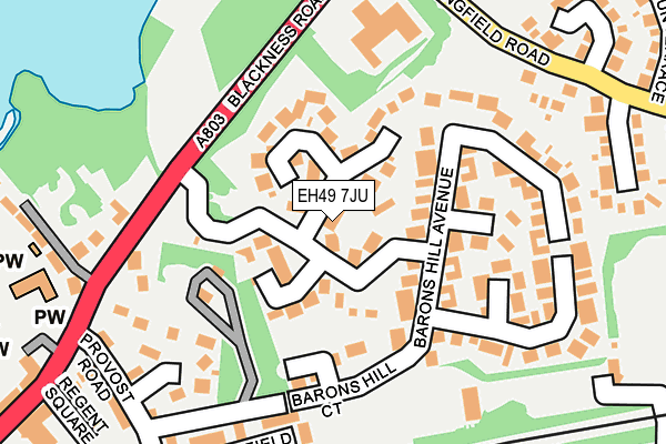 EH49 7JU map - OS OpenMap – Local (Ordnance Survey)