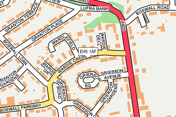EH5 1AF map - OS OpenMap – Local (Ordnance Survey)
