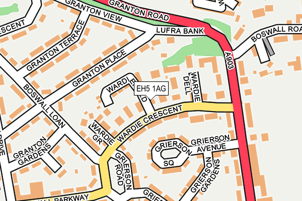 EH5 1AG map - OS OpenMap – Local (Ordnance Survey)
