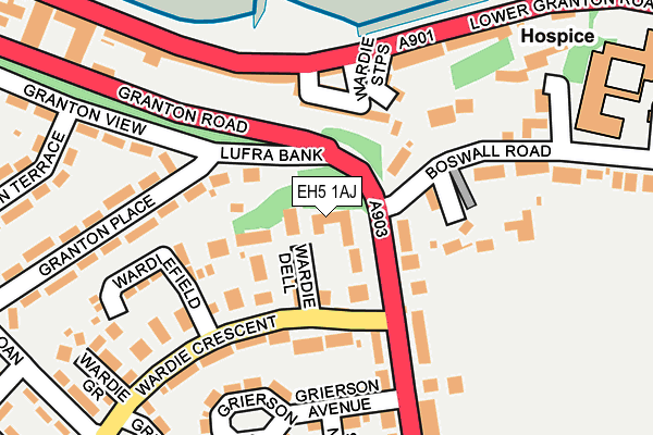 EH5 1AJ map - OS OpenMap – Local (Ordnance Survey)