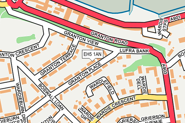 EH5 1AN map - OS OpenMap – Local (Ordnance Survey)