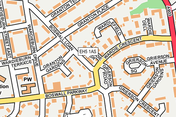 EH5 1AS map - OS OpenMap – Local (Ordnance Survey)