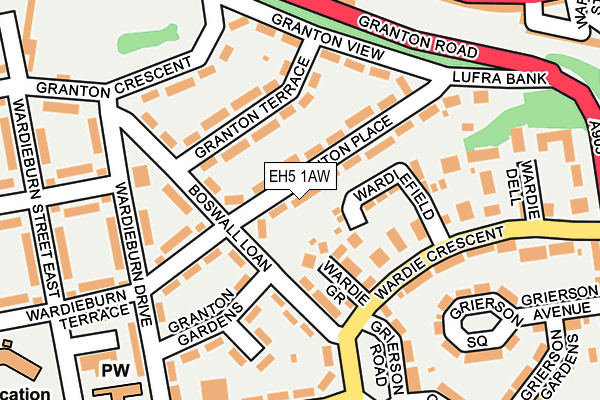 EH5 1AW map - OS OpenMap – Local (Ordnance Survey)