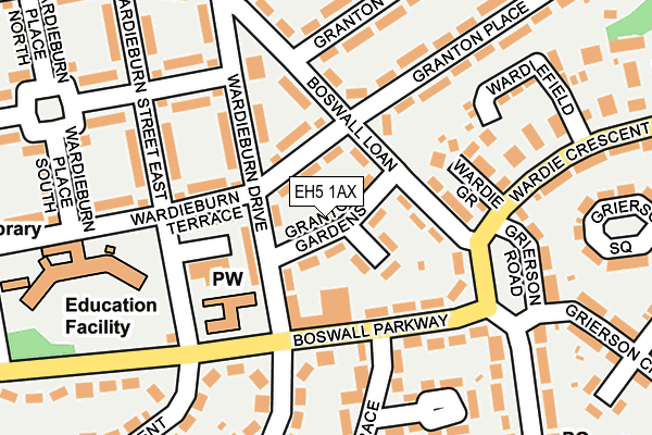 EH5 1AX map - OS OpenMap – Local (Ordnance Survey)