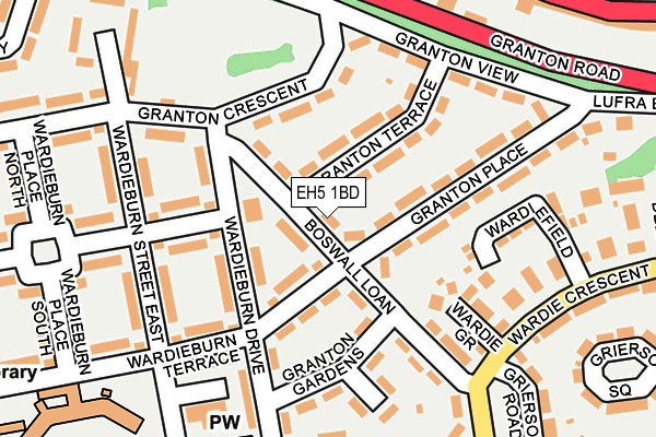 EH5 1BD map - OS OpenMap – Local (Ordnance Survey)