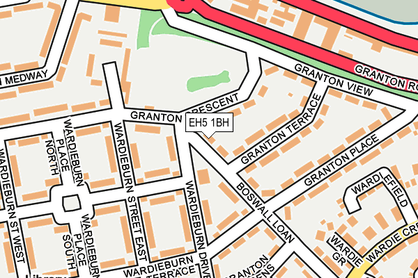 EH5 1BH map - OS OpenMap – Local (Ordnance Survey)