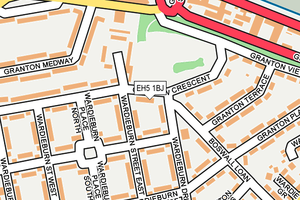 EH5 1BJ map - OS OpenMap – Local (Ordnance Survey)