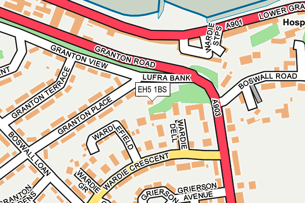 EH5 1BS map - OS OpenMap – Local (Ordnance Survey)